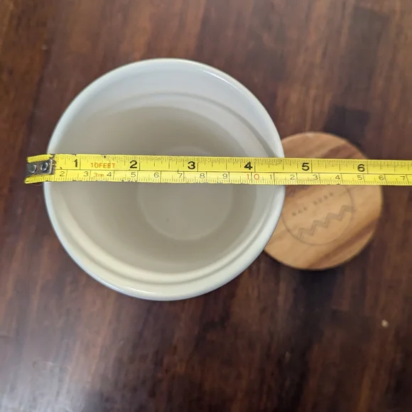 Rae Dunn White Ceramic Canister with Wooden Lid - Picture 5 of 7